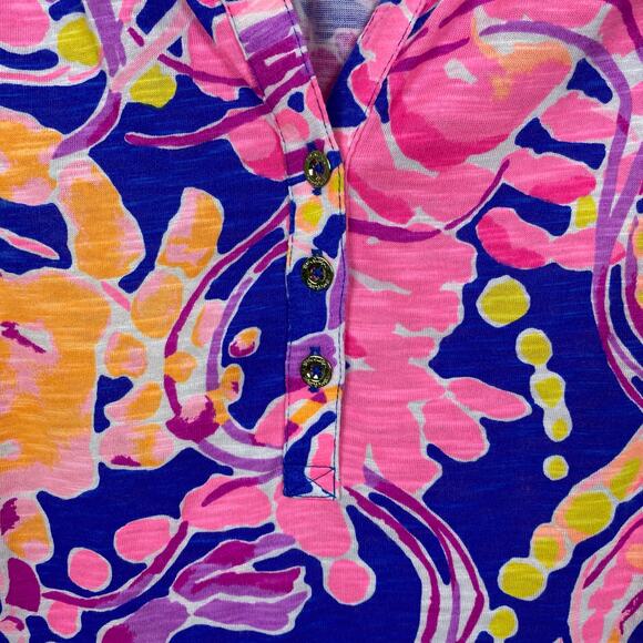 Lilly Pulitzer Blue&Pink Lobster Shrimp Essie Shift Mini Dress Sz.S - Picture 8 of 13